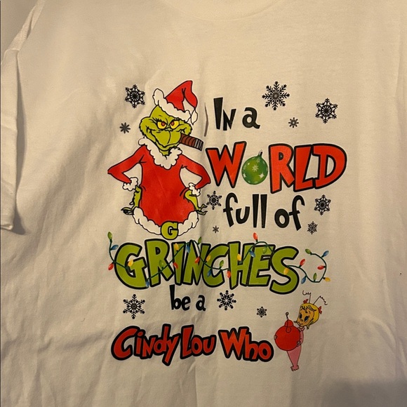 Dr. Seuss Grinch and Cindy Lou Who White T-Shirt - Picture 1 of 5